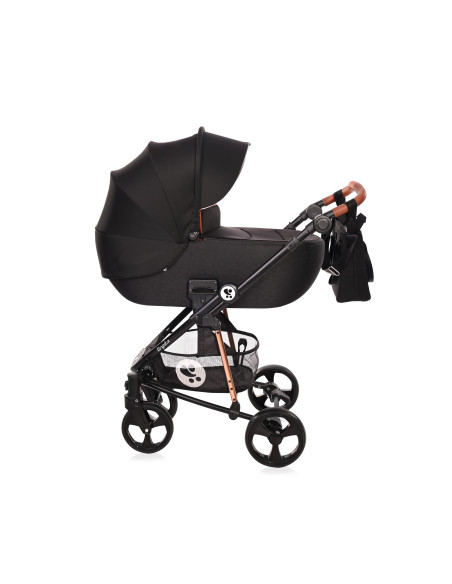Carucior Set 3 in 1, Crysta, cadru din aluminiu, Black