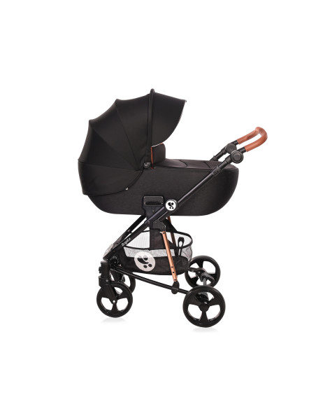 Carucior Set 3 in 1, Crysta, cadru din aluminiu, Black