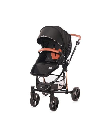 Carucior Set 3 in 1, Crysta, cadru din aluminiu, Black