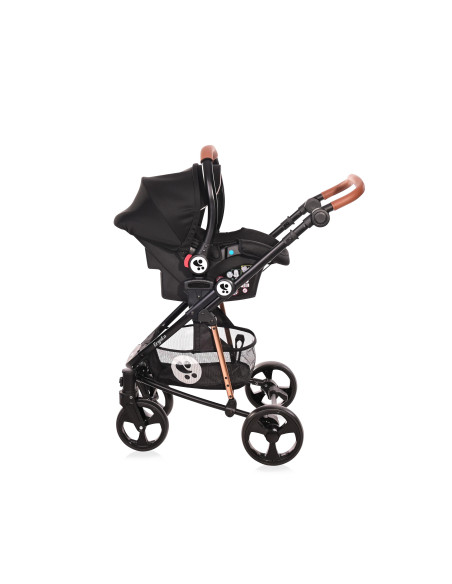 Carucior Set 3 in 1, Crysta, cadru din aluminiu, Black