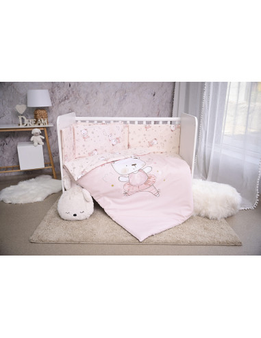 Set lenjerie pat 60/120, Smile, bumbac ranforce, Pink Ballerina