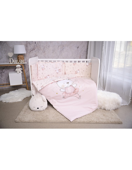 Set lenjerie pat 60/120, Smile, bumbac ranforce, Pink Ballerina