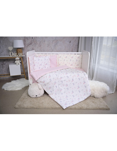 Set lenjerie pat 60/120, Smile, bumbac ranforce, Pink Moons &