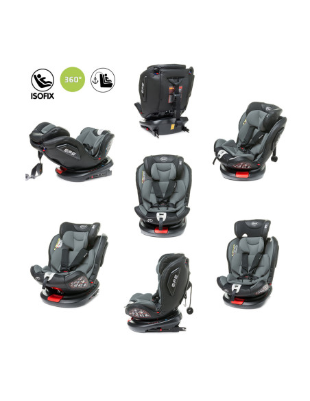 4BABY-956728,Scaun auto rotativ 4Baby ROTO-FIX 0-36 Kg Gri