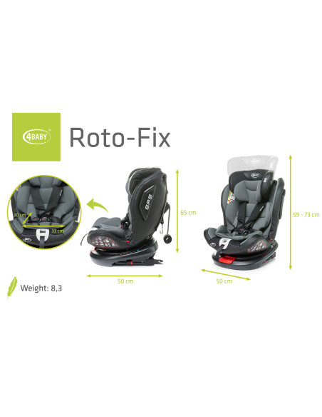 4BABY-956728,Scaun auto rotativ 4Baby ROTO-FIX 0-36 Kg Gri