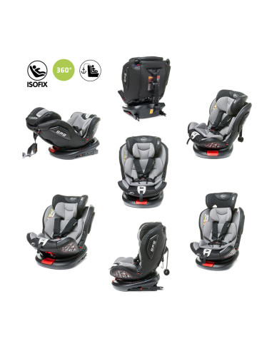 4BABY-956735,Scaun auto rotativ 4Baby ROTO-FIX 0-36 Kg Gri Deschis