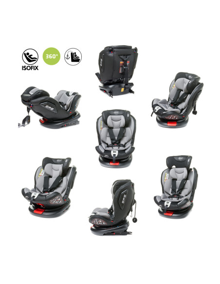 4BABY-956735,Scaun auto rotativ 4Baby ROTO-FIX 0-36 Kg Gri Deschis