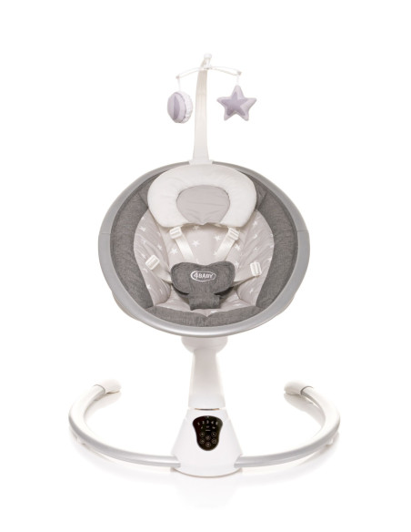 4BABY-957374,Leagan electric cu melodii si telecomanda 4Baby GRACE Gri