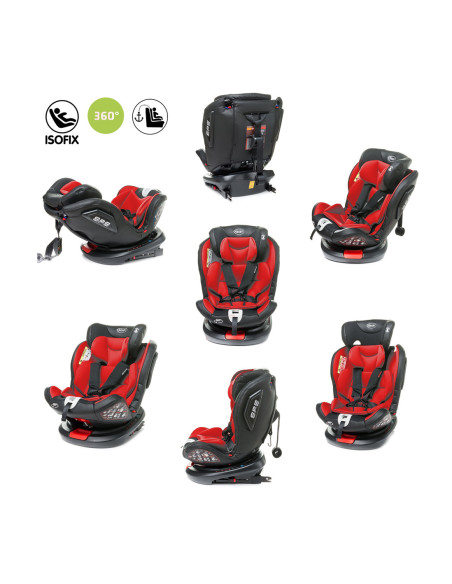 4BABY-956742,Scaun auto rotativ 4Baby ROTO-FIX 0-36 Kg Rosu