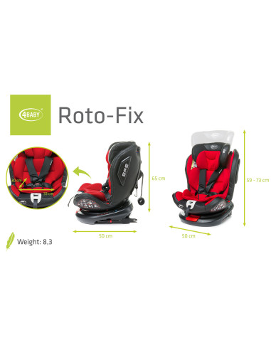 4BABY-956742,Scaun auto rotativ 4Baby ROTO-FIX 0-36 Kg Rosu