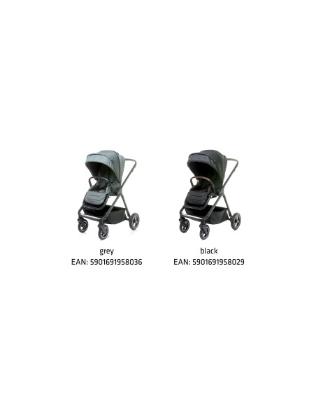 4BABY-958036,Carucior reversibil cu roti de cauciuc (max. 22 Kg) 4Baby EVERSO Gri