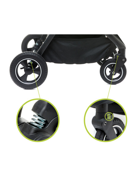4BABY-958036,Carucior reversibil cu roti de cauciuc (max. 22 Kg) 4Baby EVERSO Gri