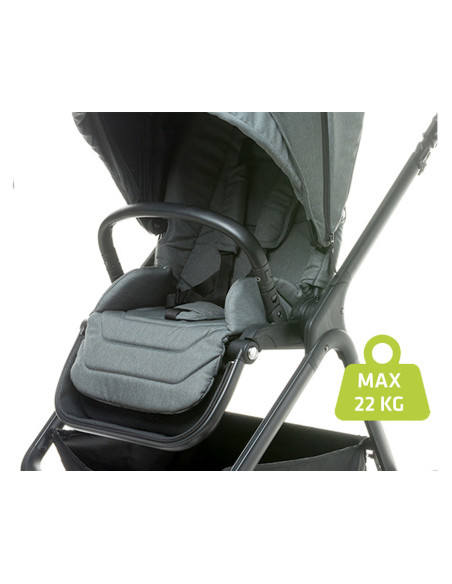 4BABY-958036,Carucior reversibil cu roti de cauciuc (max. 22 Kg) 4Baby EVERSO Gri