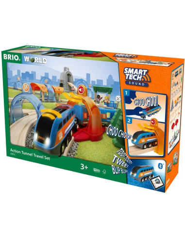 Brio - Smart Tech - Tren De Calatori Cu Sine Si Tunel,BRIO33972