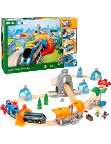 Brio - Smart Tech - Tren De Calatori Cu Sine Si Tunel,BRIO33972