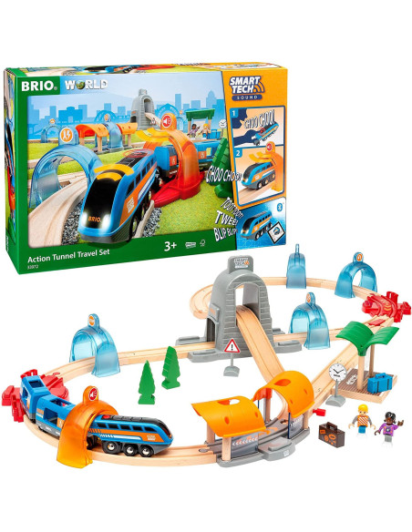 Brio - Smart Tech - Tren De Calatori Cu Sine Si Tunel,BRIO33972