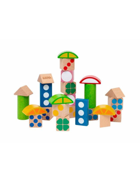 Brio - Set Blocuri Din Lemn Cu Modele Colorate,BRIO30112