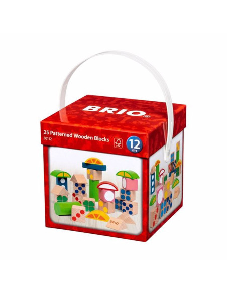 Brio - Set Blocuri Din Lemn Cu Modele Colorate,BRIO30112
