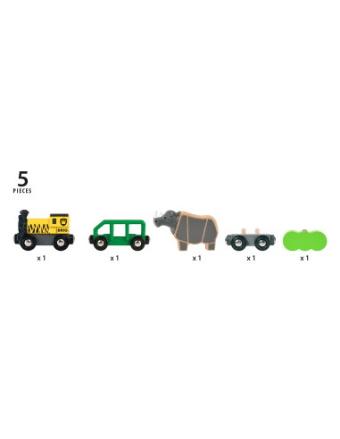Brio - Tren Safari Cu Rinocer,BRIO33964