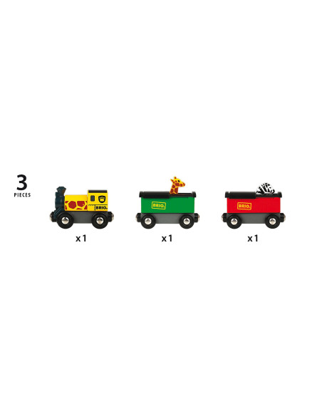 Brio - Tren Safari Cu Girafa Si Zebra,BRIO33722
