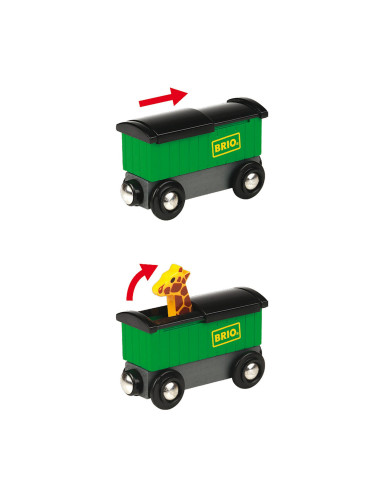 Brio - Tren Safari Cu Girafa Si Zebra,BRIO33722