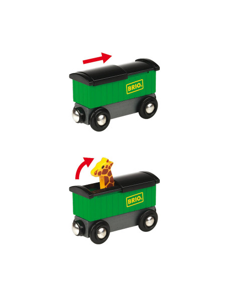 Brio - Tren Safari Cu Girafa Si Zebra,BRIO33722