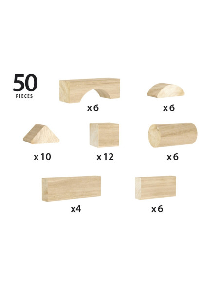 Brio - Set Blocuri Din Lemn 50 Piese,BRIO30113