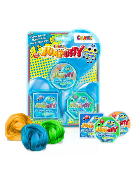 Craze - Jumputty - Plastilina Saritoare Blister 3 Buc Diverse