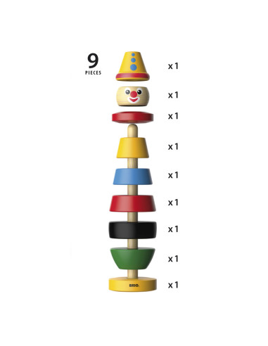 Brio - Jucarie Lemn De Stivuit Clovn,BRIO30120