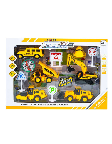 Play set constructii + semne circulatie, 12 piese,ROB-838-20B