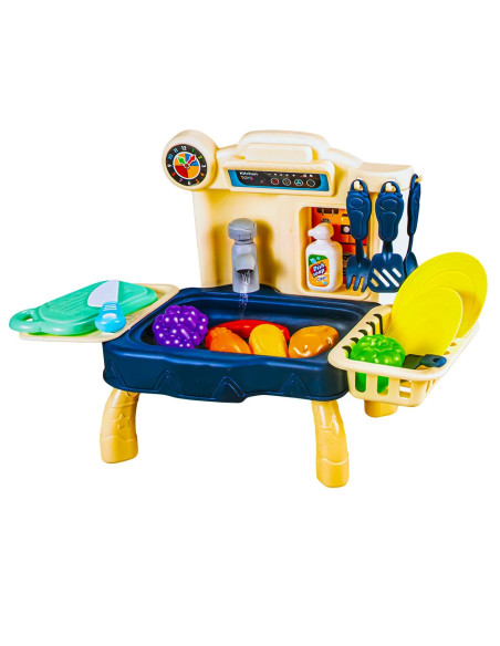 Play set bucatarie, cu baterii, 24 piese, 40.5x21.5x28