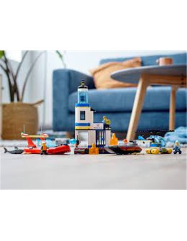 Lego City Politia de pe litoral si misiune de pompieri