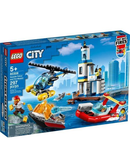 Lego City Politia de pe litoral si misiune de pompieri