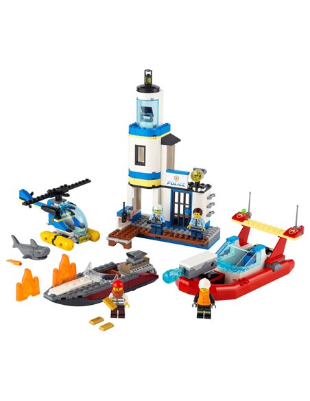 Lego City Politia de pe litoral si misiune de pompieri
