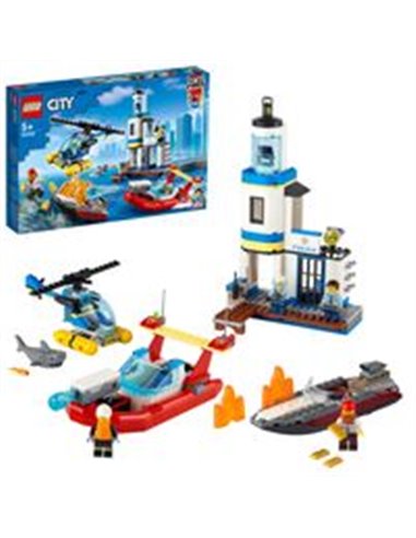 Lego City Politia de pe litoral si misiune de pompieri