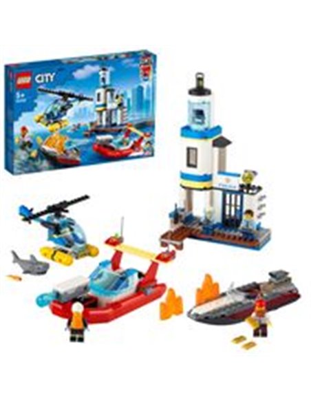 Lego City Politia de pe litoral si misiune de pompieri