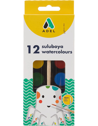 AD2290933,ACUARELE 12 CULORI 24MM CU PENSULA ADEL