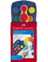 FC125050,Acuarele 12 culori connector albastre faber-castell