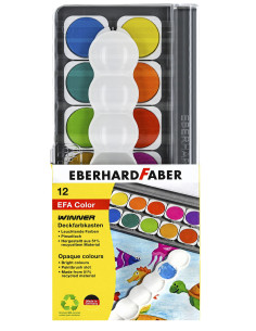 ACUARELE 12 CULORI DETASABILE + PALETA+TUB ALB EBERHARD
