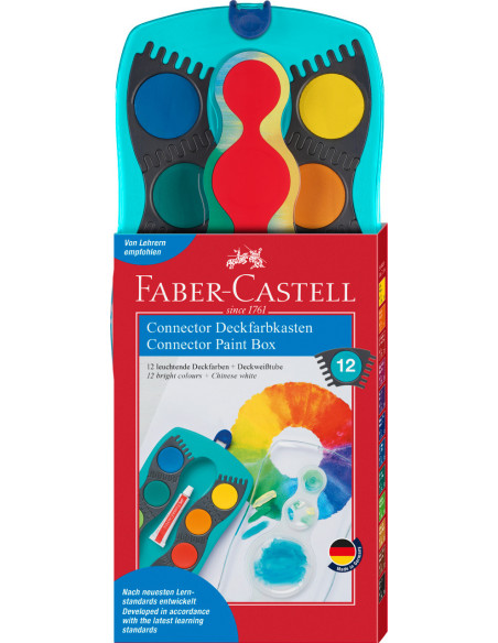 FC125003,Acuarele 12 culori turcoaz connector faber-castell FC125003,Acuarele 12 culori turcoaz connector faber-castell