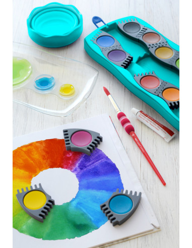 FC125003,Acuarele 12 culori turcoaz connector faber-castell FC125003,Acuarele 12 culori turcoaz connector faber-castell