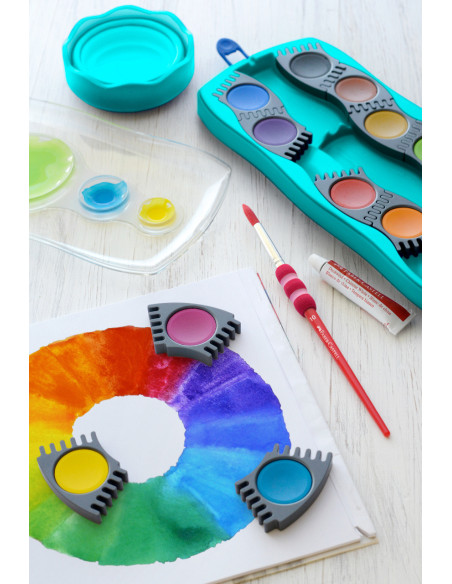 FC125003,Acuarele 12 culori turcoaz connector faber-castell FC125003,Acuarele 12 culori turcoaz connector faber-castell