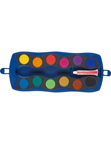 FC125001,Acuarele 12 culori connector albastre faber-castell FC125001,Acuarele 12 culori connector albastre faber-castell