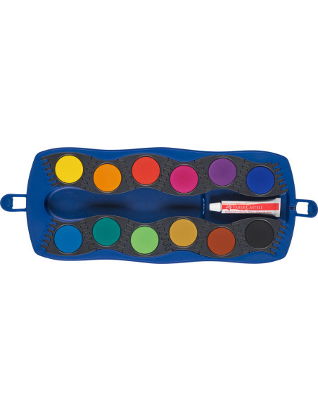 FC125001,Acuarele 12 culori connector albastre faber-castell FC125001,Acuarele 12 culori connector albastre faber-castell