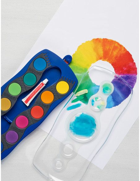 FC125001,Acuarele 12 culori connector albastre faber-castell FC125001,Acuarele 12 culori connector albastre faber-castell