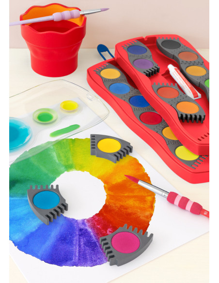 FC125031,Acuarele 24 culori rosii connector faber-castell FC125031,Acuarele 24 culori rosii connector faber-castell