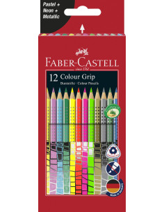 FC201569,Creioane colorate FABER-CASTELL 12 culori speciale grip