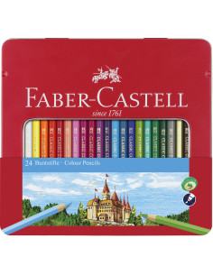 FC115824,Creioane colorate FABER-CASTELL 24 culori in cutie metalica