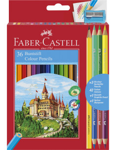 FC110336,Creioane colorate FABER-CASTELL 36+3+1 culori eco