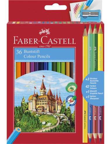 FC110336,Creioane colorate FABER-CASTELL 36+3+1 culori eco